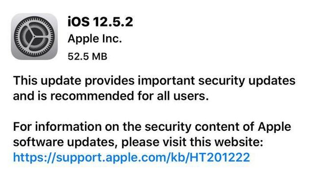 洮北苹果手机维修分享iOS12.5.2发布，建议所有老苹果用户安装 